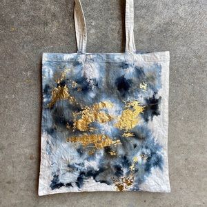 Custom Tie Dye and Gold Foil Tote Bag